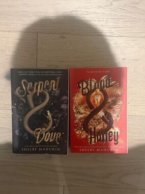 Serpent & Dove / Blood & Honey Paperback Duo - Gold on Black & Gold on Red